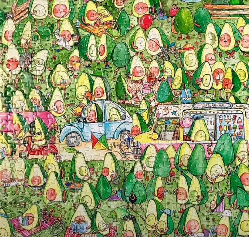 Close Up of Completed Avocado Park Puzzle